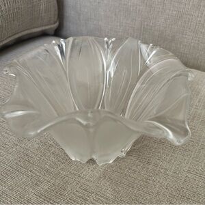 Beautiful Mikasa Frost Glass Bowl with Flower Design. Made in Germany.
